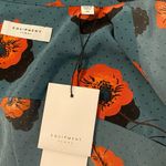 Equipment  Femme X-small 100% silk Leonne top in tapestry blue red poppy flower Photo 8