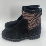 ANDRE ASSOUS Sock Boot Size 7 Sara Black Zebra Print NEW Leather Lug Sole NWOT Photo 5