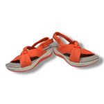 Clarks Cloudsteppers Aria Belle Flat Sandals Coral Salmon Size 7.5 Photo 1