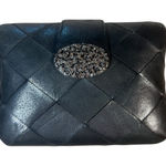 Brighton Hard Case Clutch Handbag Evening Purse Dark Gray Rhinestones Magnetic Photo 0
