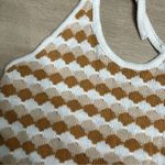 Willow & Wind White and Brown Knit Halter Sweater Size Medium Photo 4