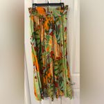 True Destination Tropical Print Women's Wide Leg Pants XL Green Photo 1