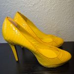 Ralph Lauren Lauren  Yellow Snakeskin Leather Stiletto Heel Kailee Pumps‎ 8.5 B Photo 6