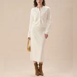 Berlook White Single Breasted Knit Cardigan Size M Photo 3