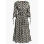 Altuzarra 💕💕 Donrine Seersucker Gingham Midi Dress ~ Black Ivory 42 EU NWT Photo 8