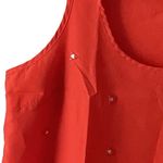 Attention  Womenorange Sleeveless Blouse With Silver Triangles  Size Medium‎ Photo 3