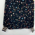 Nookie Nooki London Josie Printed Velvet Blouse Stars Print Long Sleeve pullover Large Photo 9