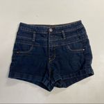 Refuge Women’s Denim Shorts Size 4 Faux front pockets dark wash Photo 5