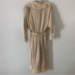 Vintage Cream Fringe Boho Chic Knit Long Sleeve Cowl Neck Dress Size 3/4 Photo 7