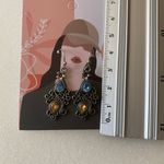 Boho flower water drop pear‎ shaped retro crystal faux fashion jewelry Silver Photo 6