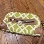 Spartina 449  Geometric Green wristlet clutch makeup bag NWT Photo 2
