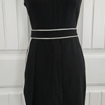 Calvin Klein  Black Sheath Dress With White Piping Sleeveless Sz 6 Lined Photo 0