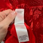 Lulus  Dramatic Desires Red Embroidered Bustier Tie Strap Maxi Dress Small S NWOT Photo 8
