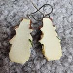 Snowman Dangle Drop Earrings Pierced Hook Ear Wires Christmas Winter Holiday Photo 4