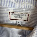 Johnny Was Workshop Flore Seersucker Button Down Shirt Sz S Embroidered Striped Photo 10