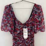ZARA  Floral Printed Ruched Mini Dress Photo 5