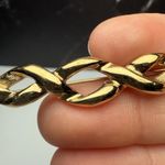 Monet Gold Tone Twisted Bar Brooch Pin Signed Vintage Photo 2