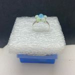 Handmade Blue cz flower stainless steel ring- size 6 Photo 2