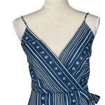 Altar'd State Altar’d State Linen Blend Stripe Floral Print Wrap Dress Women’s Size M Ruffle Photo 1