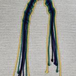 VTG Yves Saint Laurent Trimmings Woven Rope Belt Womens Statement Fringe Boho Yellow Photo 2