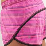 Lululemon  Pink Striped Run Roll Down Shorts Size 4 Photo 1