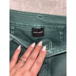 Miou Muse Pants Women's Medium Wide Leg Cropped Raw Hem Casual Trousers Green Photo 2