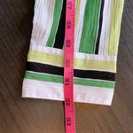 Old Navy  Button Shirt Women XL Green Striped Cotton Gauze Semi Sheer Perfect Fit Photo 10