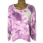 Wildfox Tie Dye Star Print Sweatshirt Purple White L Photo 0