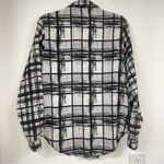 Topshop Black & White Mixed Plaid Button Down Shirt Womens 8 Long Sleeve Preppy Photo 4