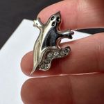 Signed Avon Silver Tone Halloween Ghost Rhinestone Tack Lapel Pin Photo 6