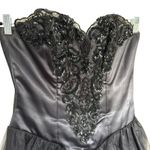 Vtg‎ 80s Prom Dress Sz S Sequins Strapless Tulle Gothic Whimsigoth Fairy Grunge Black Photo 1