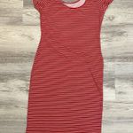 Absolutely Love It! Red with White Stripes Short Sleeve Scoop Neck Midi Dress M Size M Photo 5
