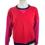 Terez  Cotton Pink Red Blue Crew Neck Colorblock Pullover Sweatshirt Top Size S Photo 0