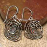 Sterling Silver NWOT Ethiopian Opal Spiral Web 925  Drop Earrings Photo 14
