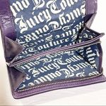 Juicy Couture  Velour Y2K Oxblood Heart Purple Sequin Stripe Snap Zipper Wallet Photo 2