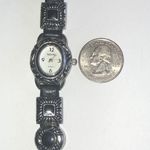 infinity  Silver Tone & Black Boho Band Watch Wristwatch NEW BATTERY Photo 1