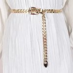 Stylish Chain Belt Casual Golden Plated Metal Waist Chain Adjustable‎ One Size Gold Photo 7