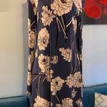 Ivanka Trump  Dress Womens Medium M Blue Floral Cold Shoulder Long Sleeve Photo 0