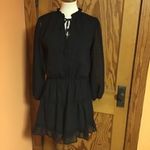 Gothic feminine long sleeve dress Black Photo 5