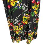 Madewell  Ruffle-Strap Wrap Midi Dress in Black Orchid Bouquet Size 12 Photo 14