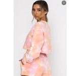 White Fox Boutique White Fox Cali Babe Cropped Sweater & Biker Short SET, Pink Sunset | Size Small Photo 1