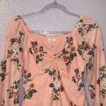 Ember light pink floral cinched long sleeve bodysuit Size M Photo 1
