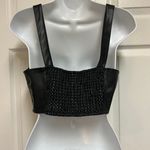 ZARA Black Faux Leather Cut Out Crop Top Photo 7