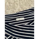 Abercrombie & Fitch Medium Navy Blue White Striped Off The Shoulder Top Ribbed Photo 4