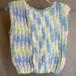 Handmade Women’s Pastel Multicolor Knit Pullover Sleeveless Sweater Vest|Size:S Photo 0