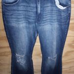 Women's Kancan Jeans Distressed Flare Dark Wash 32 Blue Photo 0