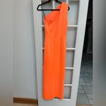 Black Halo  Neon Apricot Rex One-Shoulder Gala Formal Gown Dress Size 8 Med Photo 6