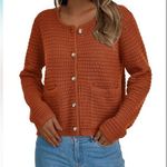 PRETTY GARDEN casual Rust Sweater with Button Detail Photo 0