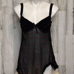 Native Intimates Black Sheer Babydoll Lingerie with Red Heart Embroidery – Size Size M Photo 0
