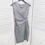 Vince Camuto Vince‎ Camuto Metallic Shimmer Drape Neck Sleeveless Sheath Dress Silver 2 Photo 8
